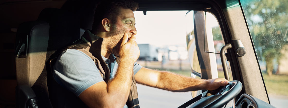 Driver yawing in truck