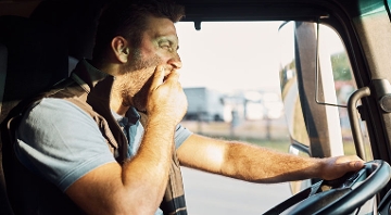 Driver yawing in truck